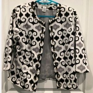 Womens Geometric Print Jacket by Susan Bristol  sz XL